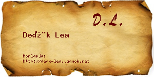 Deák Lea névjegykártya