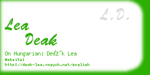 lea deak business card